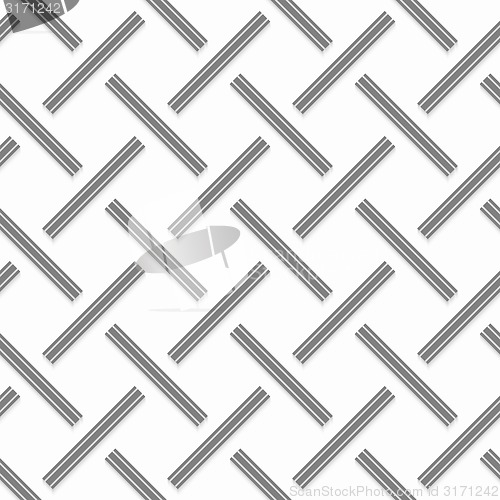 Image of Geometrical pattern with gray beveled lines on white