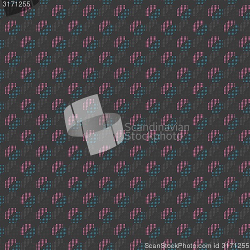 Image of Colored geometrical pattern with pink and blue dotted lips