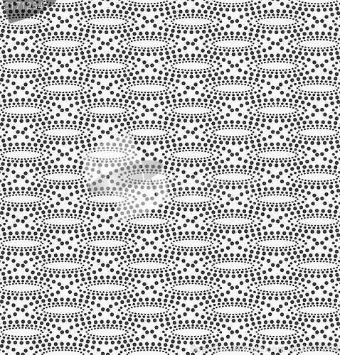 Image of Monochrome pattern with dotted concentric ovals and dotted grid