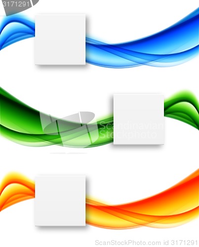 Image of Set of wavy banners