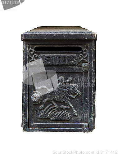 Image of Black Vintage Letterbox on white