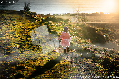 Image of Girl in Sunset