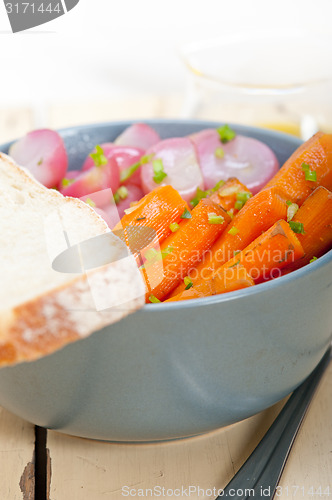 Image of steamed  root vegetable on a bowl