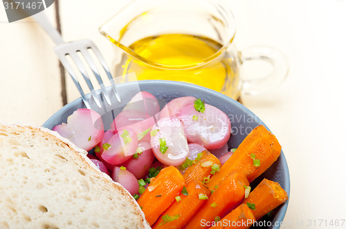 Image of steamed  root vegetable on a bowl