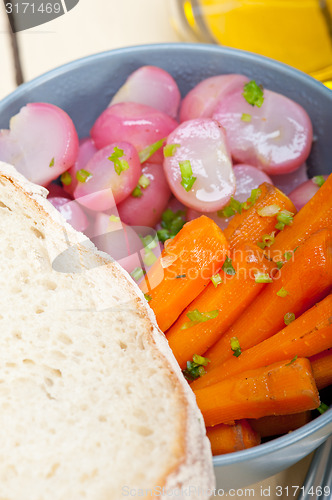 Image of steamed  root vegetable on a bowl