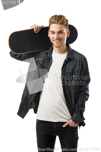 Image of Young man with a skateboard