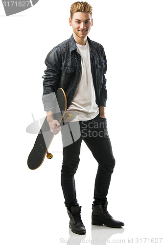 Image of Young man with a skateboard