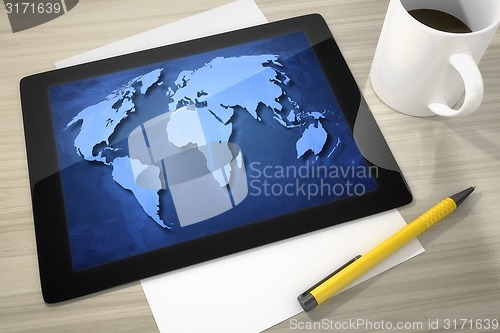 Image of tablet pc at the table