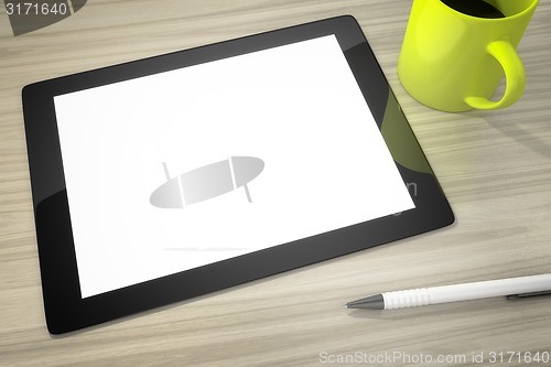 Image of tablet pc at the table