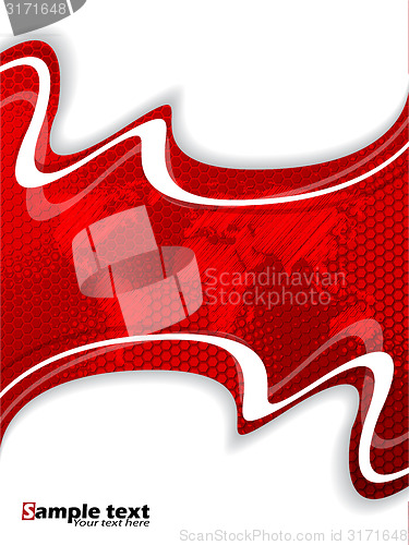 Image of Red business brochure with hexagon pattern