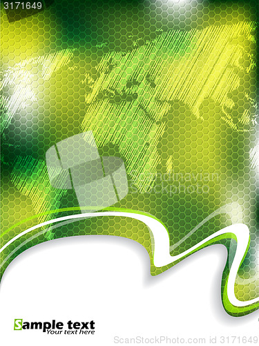 Image of Green business brochure with hexagon pattern