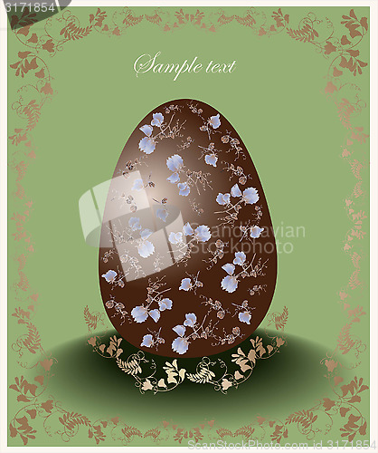 Image of Easter card.  Illustration of Easter eggs. Illustration lace. 