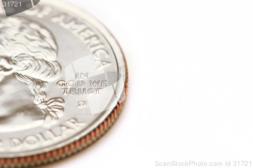 Image of american quarter dollar macro - in god we trust