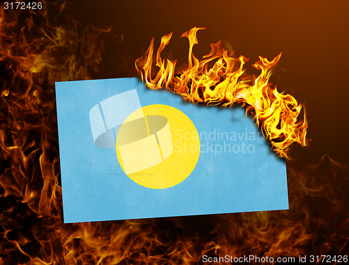 Image of Flag burning - Palau