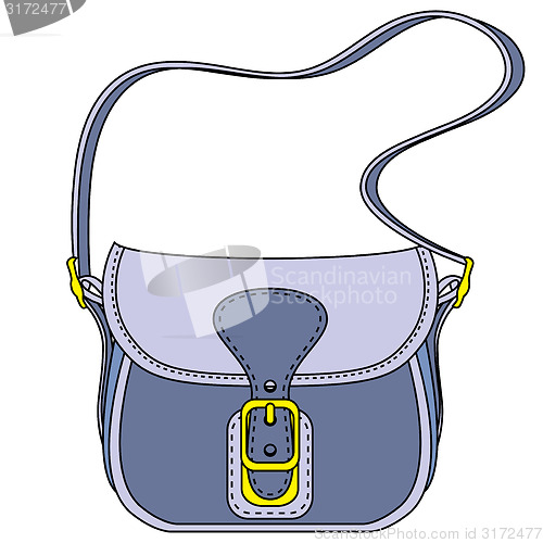 Image of Vector blue ladies handbag