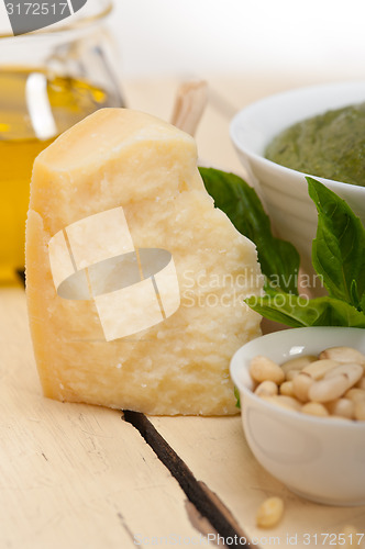 Image of Italian basil pesto sauce ingredients