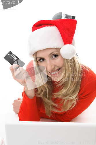 Image of Santa Girl shopping with a card