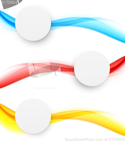 Image of Set of wavy banners