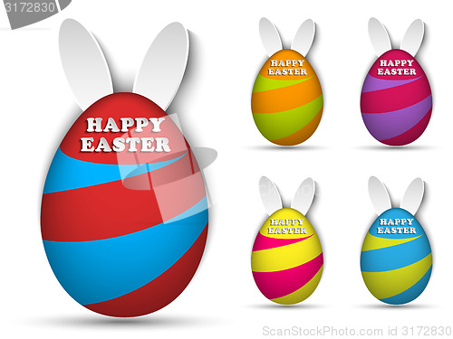 Image of Happy Easter Rabbit Bunny Easter Egg Set