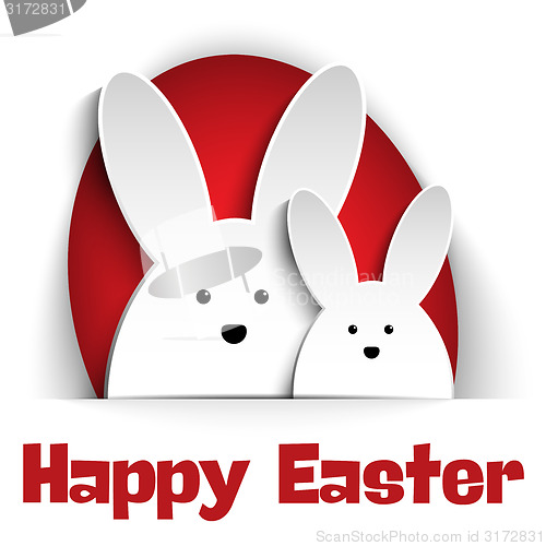 Image of Happy Easter Rabbit Bunny on White Background