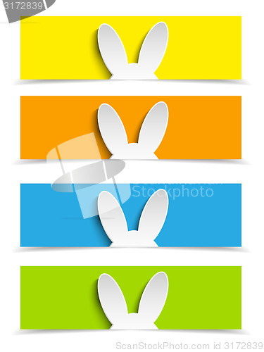 Image of Happy Easter Rabbit Bunny Set of Banners