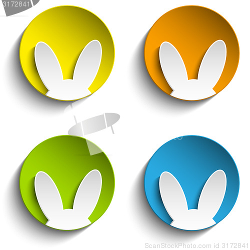 Image of Set of Four Happy Easter Bunny Stickers