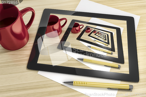 Image of tablet pc at the table