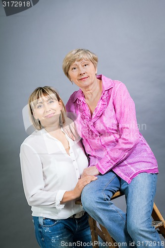 Image of Senior lady with her middle-aged daughter