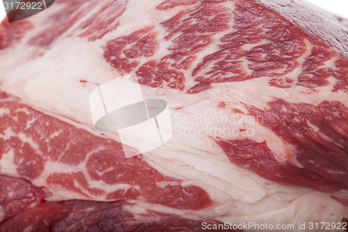 Image of Fresh Slice of Beef Meat on White Background