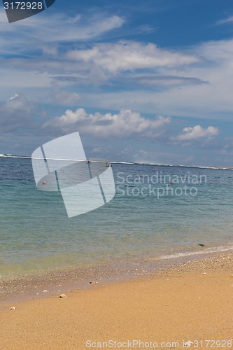 Image of Beautiful tropical beach with lush vegetation