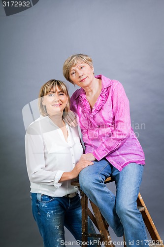 Image of Senior lady with her middle-aged daughter