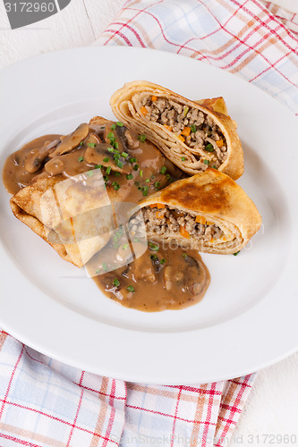 Image of Savory mince pancakes or tortillas