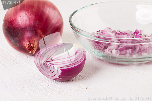 Image of Fresh finely diced red onion