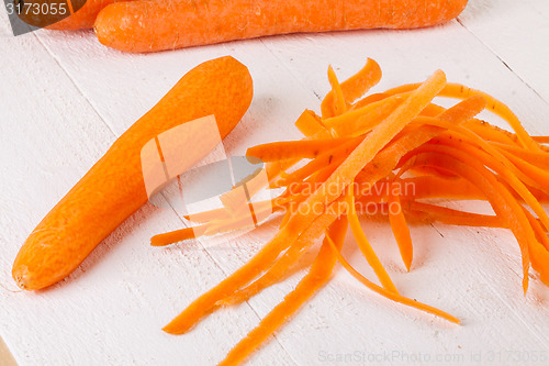 Image of Fresh peeled carrots