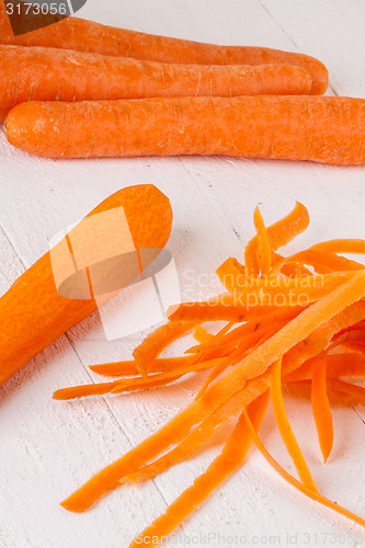 Image of Fresh peeled carrots