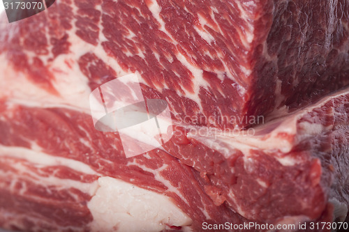 Image of Fresh Slice of Beef Meat on White Background