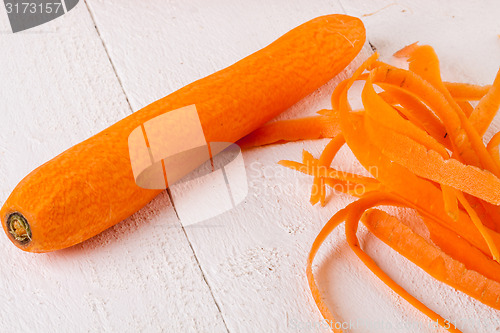 Image of Fresh peeled carrots