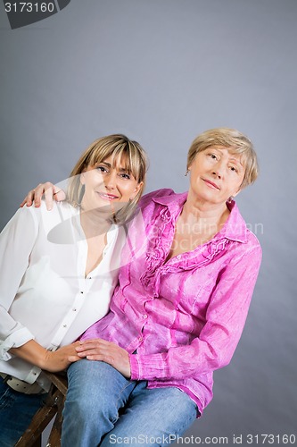 Image of Senior lady with her middle-aged daughter