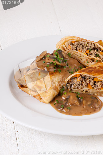 Image of Savory mince pancakes or tortillas