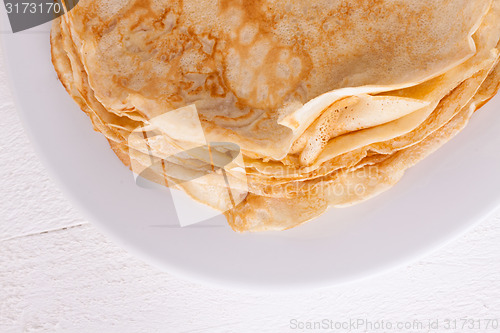 Image of Delicious Pancakes on Plate Served