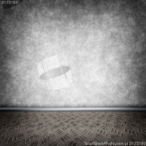 Image of Dark room with metal floor