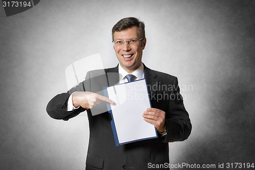 Image of Businessman with blank folder