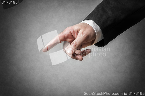 Image of Closeup gesture of businessman