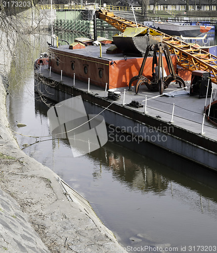Image of Ships moored at a shipyard