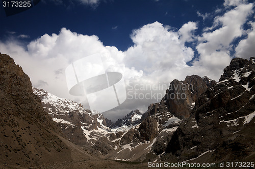 Image of Mountains and sky with clouds
