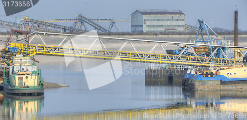 Image of Ships moored at a shipyard