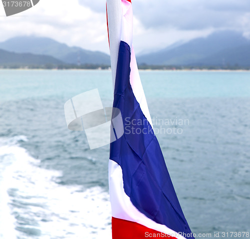 Image of  myanmar kho   isle waving flag      south china sea 