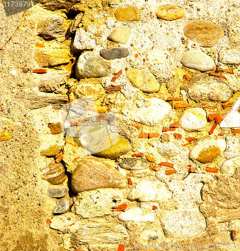 Image of milan  in italy old church concrete wall  brick    stone