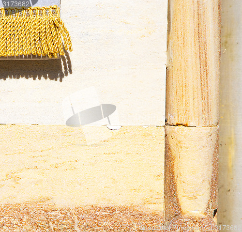 Image of milan  in italy old church concrete wall  brick   the  gold