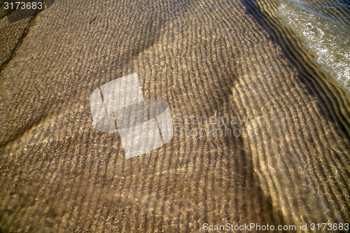 Image of sand and the beach  of a  wet  in  south china sea